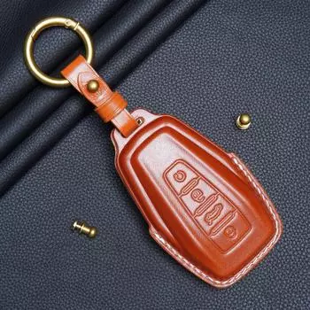 Чехол для ключа из натуральной кожи премиум-класса для моделей Geely: Boyue, Xingyue L, Dihao S, Xingrui, Icon, Binyue, Vision S1, X3, X6 C коричневый