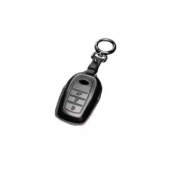 Чехол для ключа Land Cruiser 250, совместимый с смарт-ключом Land Cruiser 250, фирменные детали Land Cruiser 250, чехол для ключа Land Cruiser 250 из натуральной кожи чёрный