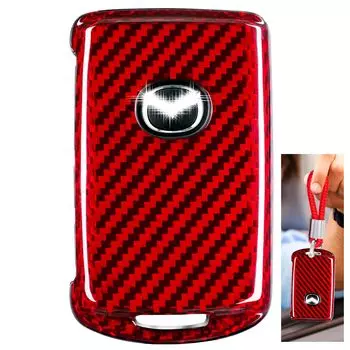 Чехол для ключа Mazda3 из настоящего карбона, держатель ключа Mazda3, чехол для ключа Mazda Sedan Fastback серии BP серии DM, новый чехол для смарт-ключа CX5 с защитой от царапин [T-carbon] красный