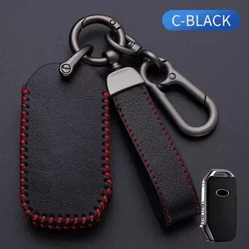 Чехол для ключа Oli Leather Key Fob для KIA Sportage R GT Stinger Sorento Ceed Cerato Forte Niro Soul Telluride Protector Keyles For Kia коричневый