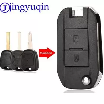 Чехол для ключа от автомобиля jingyuqin Remote с 2 кнопками для Peugeot 106 206 306 406 для Citroen C2 C3 Xsara Picasso hu83
