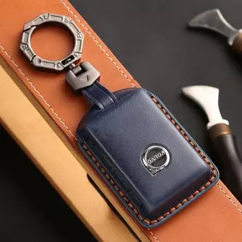 Чехол для ключа ручной работы из натуральной кожи для Volvo S90, XC60, XC90