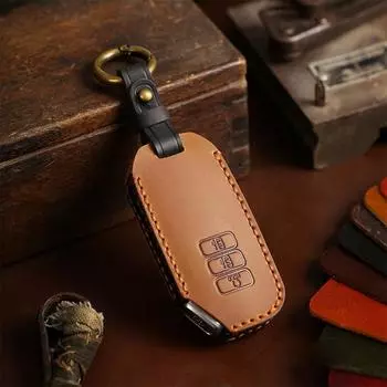 Чехол для ключа с 7 кнопками из кожи и золотым краем для Kia Sorento MQ4 2020 2021 2022 EV6 K8 v6 чёрный