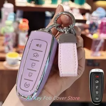 Чехол для ключа с автомобильным ремешком для ключей Ford Edge Focus Flex Explorer Taurus Lincoln MKS MKT MKX чёрный