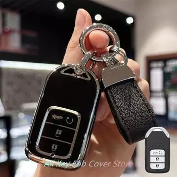 Чехол для ключа с брелоком для автомобиля Honda Civic Fit Vezel Jazz CRV CR-V HRV HR-V Jade Freen Odyssey Protect Fob Accessor чёрный