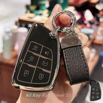 Чехол для ключа с брелоком для ключей автомобиля для 2021 2022 GMC Yukon Chevy Chevrolet Suburban Tahoe GM Buick чёрный