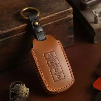Чехол для ключа в стиле ретро из натуральной кожи для Toyota Camry Asia Dragon - ручная работа из кожи Crazy Horse.