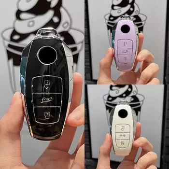 Чехол для ключей автомобиля, брелок из мягкого ТПУ для VW Volkswagen Touareg 2017 2018 2019 2020 2021, держатель для сумки, аксессуары Key Case белый
