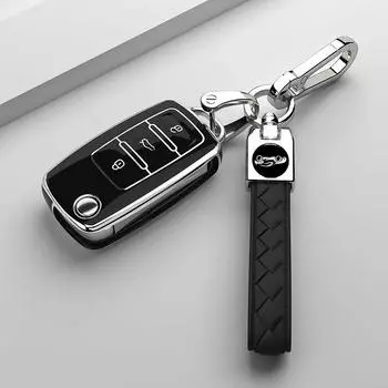 Чехол для ключей автомобиля для VW Volkswagen Polo Golf Passat Beetle Caddy T5 Up Eos Tiguan Jetta Skoda Octavia A5, брелок для ключей