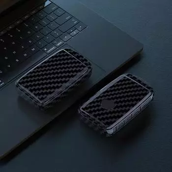 Чехол для ключей автомобиля из АБС-пластика из углеродного волокна, брелок для Mazda 3 Alexa CX30 CX-30 CX-5 CX5 CX3 CX-3 CX8 CX-8 CX9 CX-9, защита без ключа чёрный