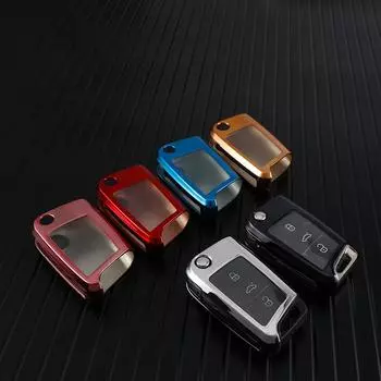 Чехол для ключей автомобиля из ТПУ для VW Golf 4 5 6 7 GTI MK7 MK6 MK5 Passat 3C T5 Polo 6R Tiguan 2019, защитный чехол для ключей, кольцо-цепочка, стиль