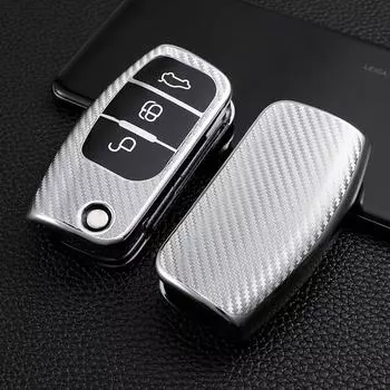 Чехол для ключей автомобиля из ТПУ из углеродного волокна для Ford Fiesta Focus 2 Ecosport Kuga Escape Falcon B-Max C-Max Eco Sport Galaxy