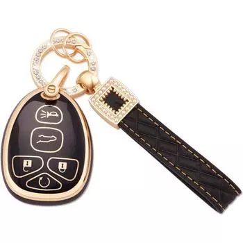 Чехол для ключей Gold Edge с блестящим брелоком TPU Key Shell Case Keychain для Lexus for Chevrolet B5