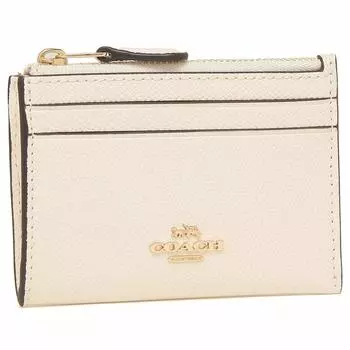 Чехол для ключей и монет Coach Чехол для карт COACH Mini Skinny ID Case из кожи Cross Grain с меловым покрытием F88250-IMCHK [Товар]