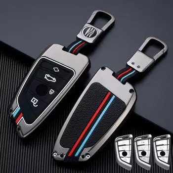 Чехол для ключей из цинкового сплава для BMW X1 X3 X4 X5 F15 X6 F16 G30 7 серии G11 F48 F39 520 525 F30 118i 218i 320i автомобильные аксессуары Gray ( 4 Buttons B )