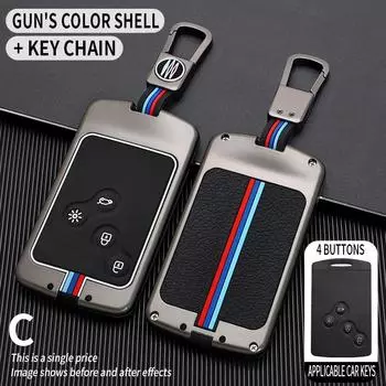Чехол для ключей из цинкового сплава с 4 кнопками для Renault Duster Captur Clio Logan Megane 1 2 3 Koleos Scenic, аксессуары для ключей