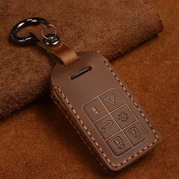 Чехол для ключей из натуральной кожи для Volvo S60 S80 V60 XC60 XC70 S60L V40 XC90, автомобильный брелок с дистанционным управлением, 5 кнопок