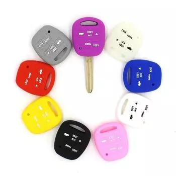 Чехол для ключей из силиконовой резины с 3 кнопками для Lexus Gx470 Rx350 es300 Rx300 Rx400h Ls Lx Nx Rc Rx Sc Gs, держатель в виде ракушки, аксессуары жёлтый