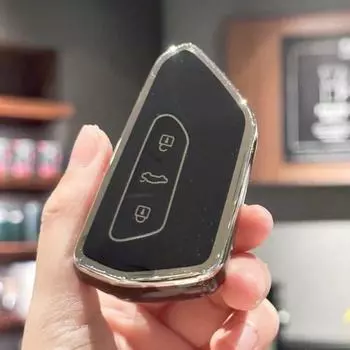 Чехол для ключей из ТПУ, брелок для VW Volkswagen, совместимый с Golf 8 ID4, Seat Leon MK 4, Skoda Octavia, мягкий чехол для ключей из ТПУ