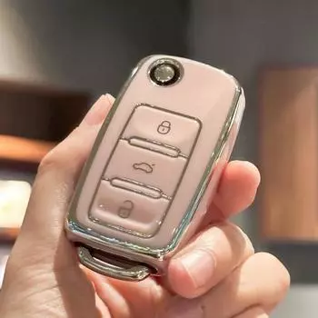 Чехол для ключей из ТПУ, брелок для VW Volkswagen Jetta Beetle Tiguan, мягкие полные чехлы из ТПУ, протектор для ключей Golf Passat GTI чёрный