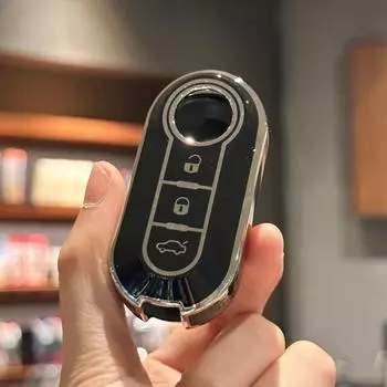 Чехол для ключей из ТПУ, брелок для Fiat 500, чехол для ключей Boyue Bravo, Iveco Olsen, чехол для дистанционного ключа от автомобиля чёрный