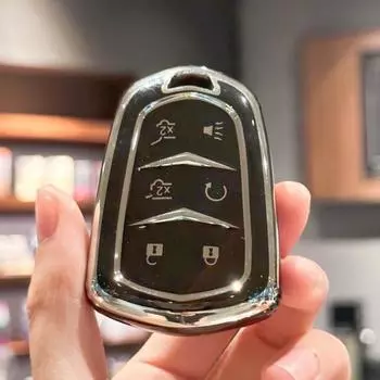 Чехол для ключей из ТПУ, брелок для ключей Cadillac Escalade, 2015, 2016, 2017, 2018, 2019, 2020, аксессуары чёрный