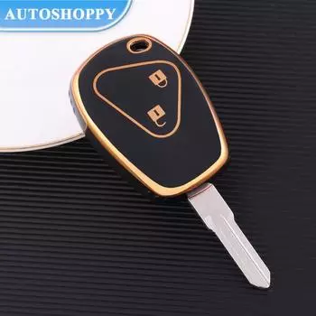 Чехол для ключей из ТПУ, брелок для Renault Megane Duster Modus Espace Laguna Logan для DACIA Sandero Fluence Clio Kango 2 3 кнопки 2 Buttons чёрный