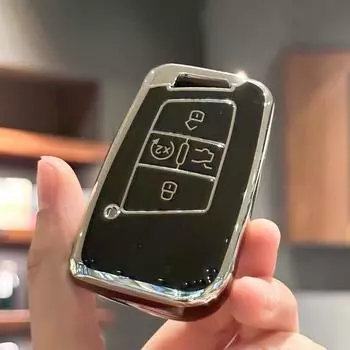 Чехол для ключей из ТПУ, чехол-брелок для Volkswagen VW Jetta Tiguan Atlas Arteon Taos, автомобильные аксессуары чёрный