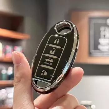 Чехол для ключей из ТПУ, чехол-брелок для Nissan Altima Coupe Armada GTR Maxima Murano Cross CABRIOLET Rogue Versa чёрный