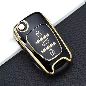 Чехол для ключей из ТПУ для Kia Ceed Picanto Sportage для Hyundai I30 Ix35, чехол для ключей, держатель для ключей, аксессуары для брелоков чёрный