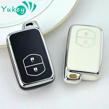Чехол для ключей из ТПУ для Toyota Aqua RAV4 Land Cruiser Camry Prado Corolla Prius, чехол с дистанционным управлением без ключа, 2 кнопки 2013 2014 чёрный