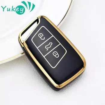 Чехол для ключей из ТПУ для VW Volkswagen Magotan Magotan GTE Passat B8 CC Arteon для Skoda Fabia Superb A7 Kodiaq чёрный