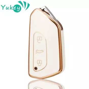 Чехол для ключей из ТПУ для VW Golf 8, чехол для ключей Skoda Octavia A8 MK4 Mk8 2020 2021 Seat Leon Mk4 Cupra Formentor, ключ от машины белый