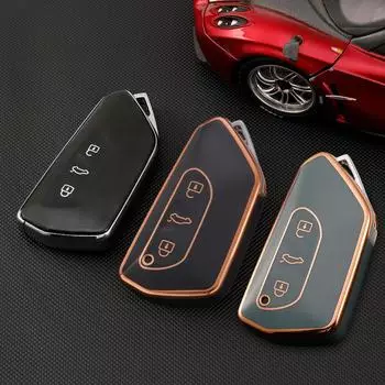 Чехол для ключей из ТПУ для VW Golf 8, чехол для ключей из ТПУ для Skoda Octavia A8 MK4 Mk8 Seat Leon Mk4 Cupra Formentor, автомобиль чёрный