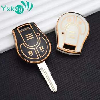 Чехол для ключей из ТПУ с 2 кнопками для Nissan Maxima Altima Sentra Juke Micra Qashqai, март 2012 г., Tiida Terrano Cube Pathfinder Rogue 2012 чёрный