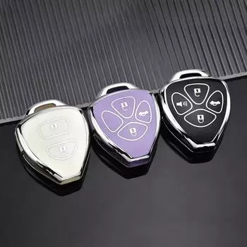 Чехол для ключей из ТПУ с 2, 3, 4 кнопками, сумка с дистанционным управлением для Toyota Avalon Corolla Camry RAV4 Crown Reiz Venza Matrix, аксессуары 2 Button Key Case белый