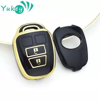 Чехол для ключей из ТПУ с 2 кнопками для Toyota Rav4 MK4 Rav 4 Corolla Fielder Vitz, чехол с дистанционным управлением, брелок в виде ракушки, аксессуары для брелка чёрный