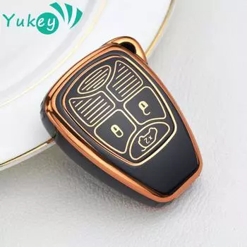 Чехол для ключей из ТПУ с 3 кнопками для Chrysler Pacifica Aspen 300 Dodge RAM Caravan Jeep Commander Grand Cherokee Protector чёрный