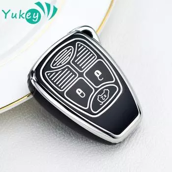 Чехол для ключей из ТПУ с 3 кнопками, брелок для Jeep для Chrysler 200 300 Aspen PT Cruiser Sebring для Dodge Durango Avenger Charger чёрный