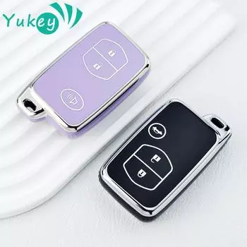 Чехол для ключей из ТПУ с 3 кнопками для Toyota Camry Crown Majesta Highlander Land Cruiser Prado Kluger Mark X Subaru Foreste XV Protector чёрный