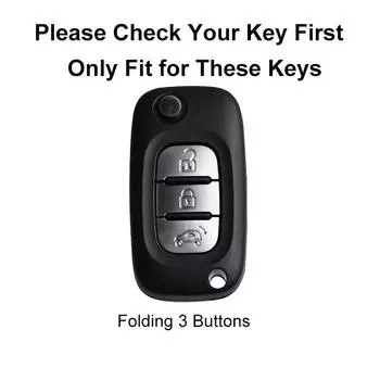 Чехол для ключей из ТПУ с 3 кнопками для LADA Vesta Granta XRay Kalina Priora Sedan Sport для Renault Fluence Clio Megane для Mercedes чёрный