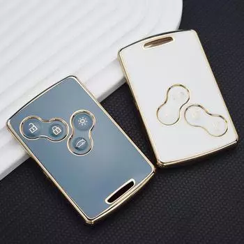 Чехол для ключей из ТПУ с 4 кнопками, брелок для Renault Duster Captur Clio Logan Megane Koleos Scenic Nema Fluence Zoe, аксессуары Key Case белый