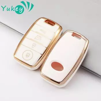 Чехол для ключей из ТПУ с 4 кнопками для Kia Rio Sorento Cerato Forte K2 K4 Stonic Carnival Niro Picanto Elantra Verna Sportage, аксессуары чёрный