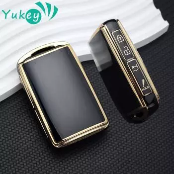 Чехол для ключей из ТПУ с 4 кнопками для Mazda 3 Alexa CX30 CX-4 CX5 CX-5 CX8 CX-8 CX-30 CX9 CX-9, защитный брелок без ключа, аксессуары чёрный