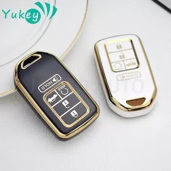 Чехол для ключей из ТПУ с 5 кнопками для Honda CRV XR-V CR-V Fit Civic Accord HR-V HRV City Odyssey, автомобильные аксессуары чёрный