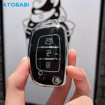 Чехол для ключей из ТПУ, складной чехол с дистанционным брелоком для Hyundai Solaris Sonata Elantra i10 i40 ix35 Creta H1 Grand Santa Fe Tucson, автоаксессуары
