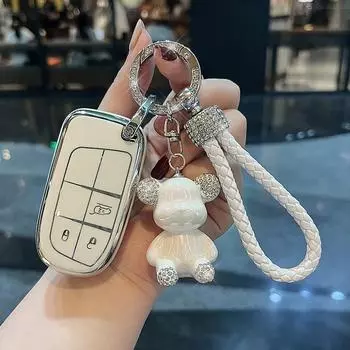 Чехол для ключей из ТПУ, защитный чехол для Jeep Renegade Compass Grand Cherokee для Chrysler 300C Wrangler Dodge, 3 кнопки
