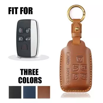 Чехол для ключей Land Rover Jaguar Evoque и VELAR Range Rover Sport Discovery5Shenxing4Car, кожаный чехол с пряжкой коричневый