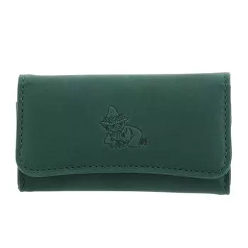 Чехол для ключей Moomin из натуральной кожи с тиснением MOOMIN из коровьей кожи, изготовленный в Японии, тисненая кожа Snufkin Green [Kisora], женский KIMN-003