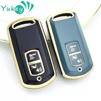 Чехол для ключей мотоцикла из ТПУ с 2 кнопками, брелок для Honda VARIO PCX160 PCX150 XADV750 VISION SH350 SH300 чёрный